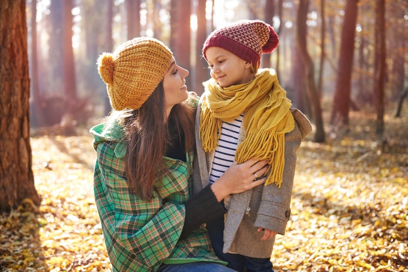 Mom explaining to child lovingly